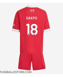 Günstige Liverpool Cody Gakpo #18 Heimtrikotsatz Kinder 2025-26 Kurzarm (+ Kurze Hosen)